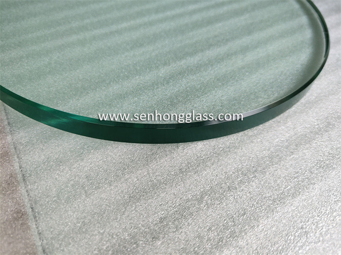 round tempered glass with flat polished edge